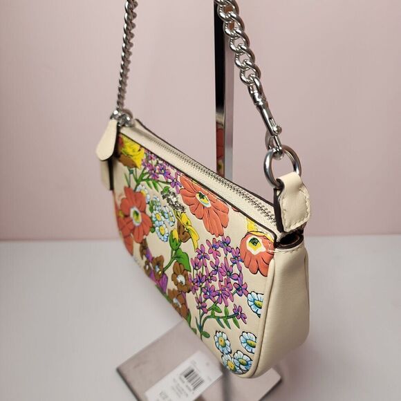 NWT Coach CR365 Nolita 19 Garden Floral Wristlet Small Shoulder Bag Ivory - Picture 2 of 5